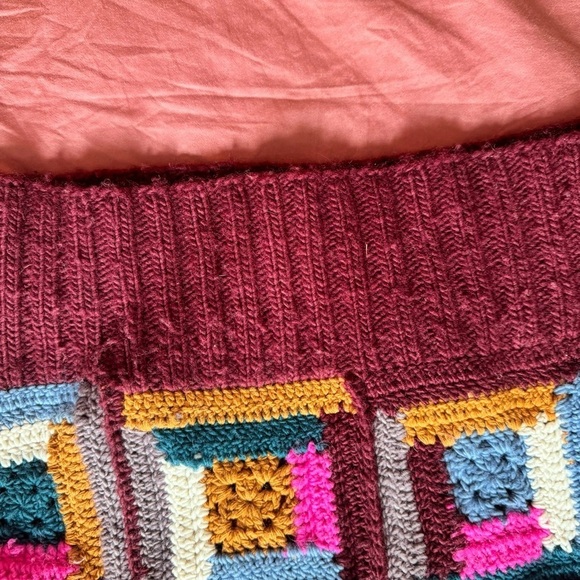 SEA New York Bubble Sleeve Crochet Knit Short Sleeve Wool Sweater Pink size 6 - Picture 5 of 5